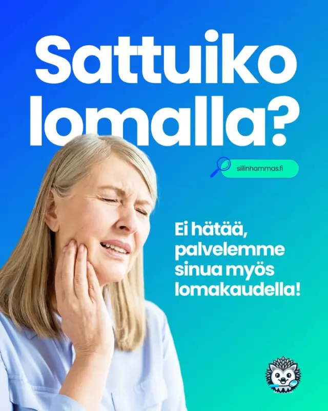 Sattuiko lomalla hammasvahinko? Mikään ei keskeytä lomaa yhtä ikävästi kuin äkillinen hammassärky tai lohjennut hammas🦷Ei hätää, Siilin Hammas palvelee sinua myös lomakaudella! Olemme täyden palvelun hammasklinikka Siilinjärvellä, ja meille pääset hoitoon myös iltaisin ilman mitään lisäkustannuksia. Modernilla ja uusinta tekniikkaa hyödyntävällä klinikallamme saat hellää hoitoa viihtyisässä ympäristössä, vaikka jännittäisikin.Autamme sinua nauttimaan kesästä ilman särkyä ☀️
#siilinjärvi #hammaslääkäri #hammassärky #kesäloma #siilinhammas